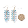 Trumpet Flower Shape Glass & Imitation Pearl Beaded Dangle Earrings EJEW-JE05100-04-4