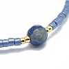 Adjustable Natural Lapis Lazuli Braided Bead Bracelets BJEW-F391-A10-4