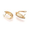 Brass Micro Pave Cubic Zirconia Hoop Earring Finding KK-N261-43G-2