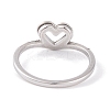 304 Stainless Steel Heart Finger Ring for Women RJEW-C086-06-P-3