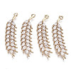 Autumn Theme Brass Micro Pave Cubic Zirconia Pendants X-KK-R111-068-1