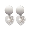 ABS Plastic Imitation Pearl Dangle Stud Earrings EJEW-JE06903-01-2
