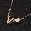Alloy Letter Heart Pendant Necklaces for Women NJEW-FS0001-09V-1
