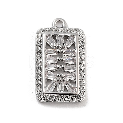 Brass with Clear Cubic Zirconia Pendants KK-Z061-21C-P-1