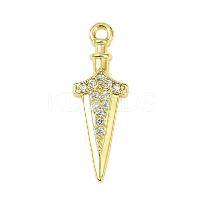 Brass Micro Pave Clear Cubic Zirconia Pendants LS-KK-L238-14G-1