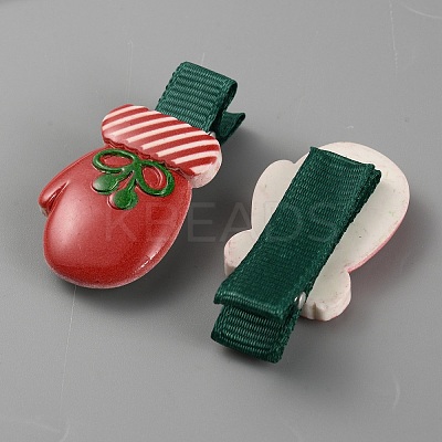 Cute Christmas Acrylic Alligator Hair Clips PHAR-WH0013-03D-1