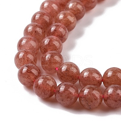 Natural Strawberry Quartz Beads Strands G-R435-03-8mm-1