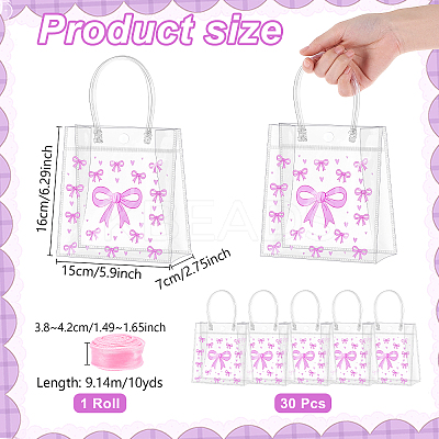 30Pcs PVC Tote Bags with Handles ABAG-PB0001-01-1