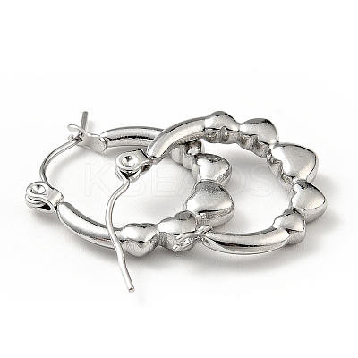 Non-Tarnish 304 Stainless Steel Heart Wrap Hoop Earrings for Women LS-EJEW-G293-13P-1