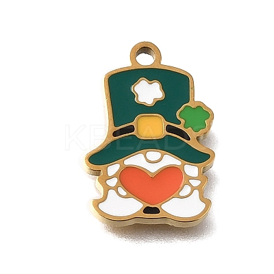 304 Stainless Steel Enamel Pendants SA-CBAA2E4-15G-1