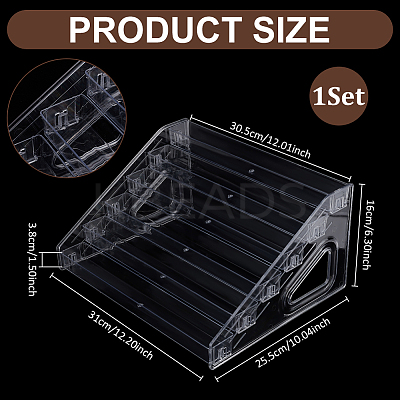 6-Tier PA Plastic Display Riser Stands for Mini Card DJEW-WH0028-002A-1