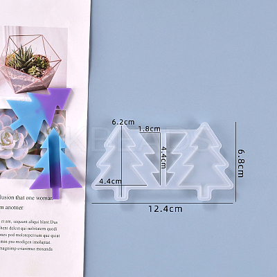 Christmas Tree Straw Topper Silicone Molds Decoration DIY-J003-14-1