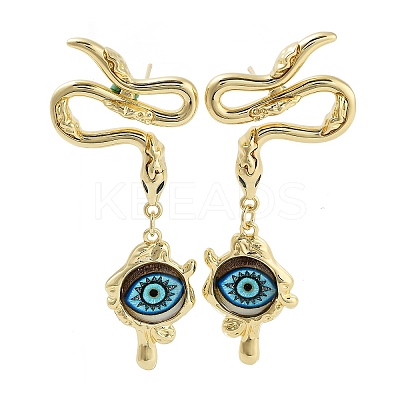 Rack Plating Eye Brass Stud Earrings EJEW-C108-07G-1