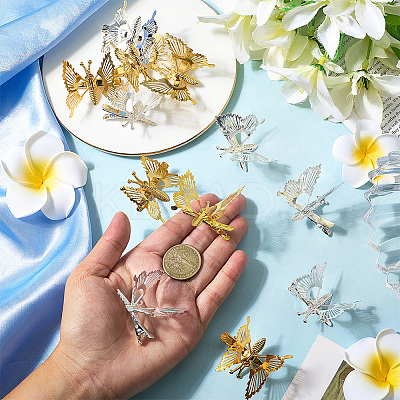 12Pcs 2 Colors Alloy Alligator Hair Clips for Women OHAR-SP0001-08-1