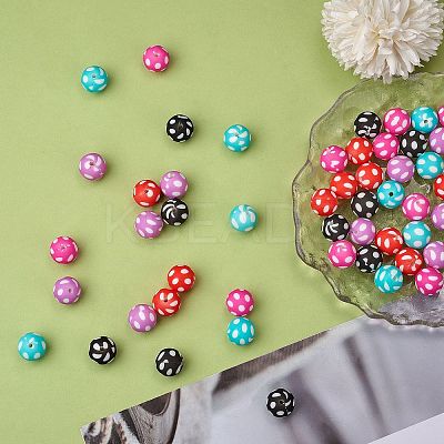 WEWAYSMILE 50Pcs 5 Styles 15mm Silicone Round Beads Making Kit JX489A-1