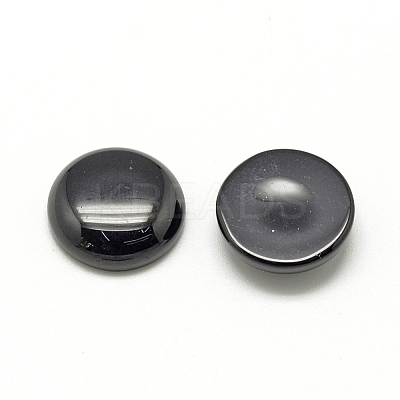 Synthetic Black Stone Cabochons G-R416-6mm-46-1-1
