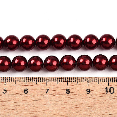 Baking Paint Pearlized Glass Pearl Bead Strands HY-N002-8mm-A13-1