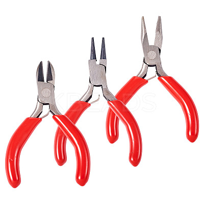 3Pcs 3 Styles Carbon Steel Mini Pliers Sets PT-TA0001-12-1