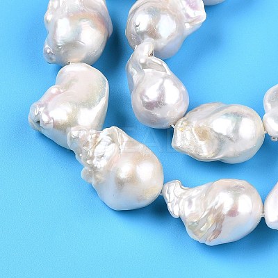 Natural Baroque Pearl Keshi Pearl Beads Strands PEAR-S019-05D-1