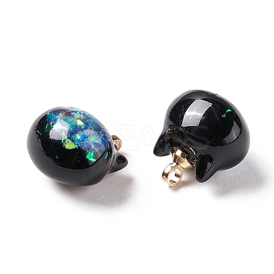 Sparkle Opaque Resin Charms RESI-E019-01G-02-1