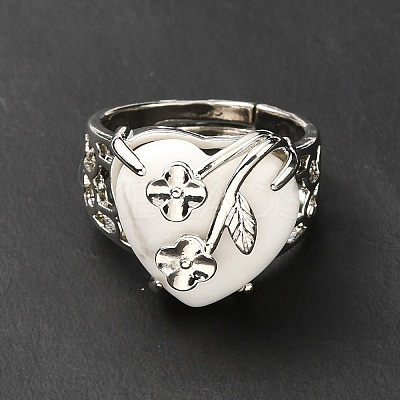 Natural Howlite Adjustable Rings RJEW-P043-03P-10-1
