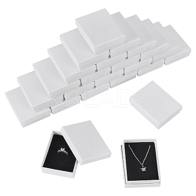 Cardboard Paper Jewelry Storage Boxes with Sponge Inside CON-WH0112-013-1