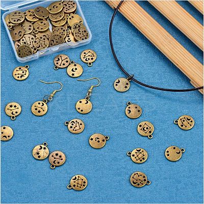 84 Pieces Zodiac Sign Charm Pendants 12 Constellation Charm Pendant Alloy Charm for Jewelry Necklace Earring Making Crafts JX557C-1
