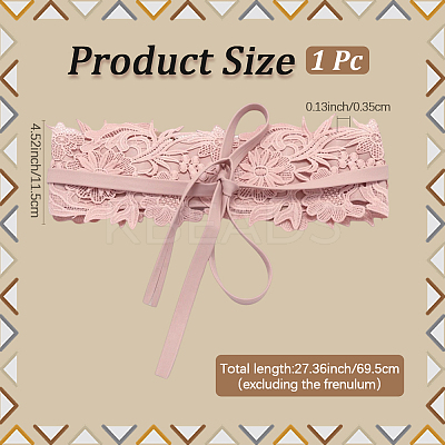 Imitation Leather Flower Lace Wide Chain Belts AJEW-WH20077-032C-1