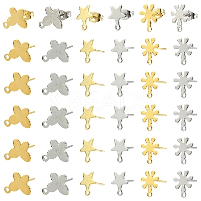 304 & 201 Stainless Steel Stud Earring Findings STAS-YW0011-14-1