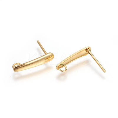 304 Stainless Steel Stud Earrings Findings STAS-P227-35G-1