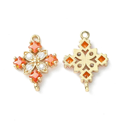 Brass Pave Cubic Zirconia Connector Charms KK-G462-45KCG-03-1