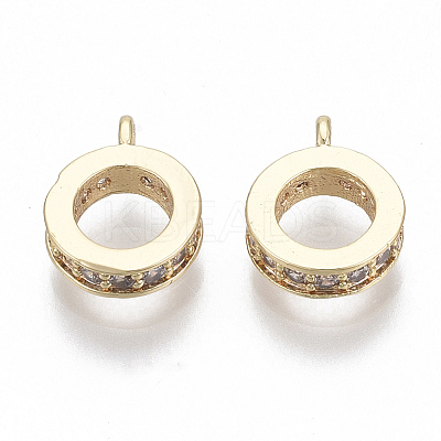 Brass Micro Pave Clear Cubic Zirconia Tube Bails LS-KK-S348-486-NF-1