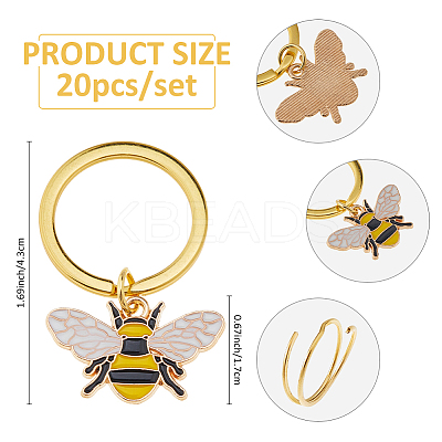 20Pcs Alloy Enamel Keychain KEYC-FH00076-1