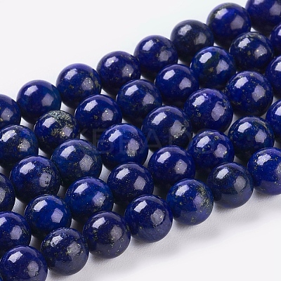 Natural Lapis Lazuli Beads Strands G-G087-6mm-1