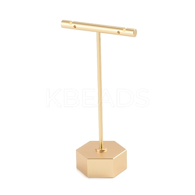 Aluminum Alloy T- Shape Earring Display Stand EDIS-WH0005-07G-A-1