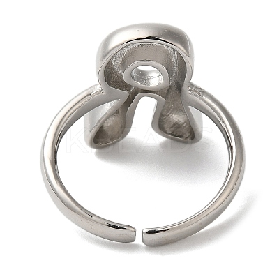 Initials Brass Open Cuff Ring for Women RJEW-N046-02R-P-1