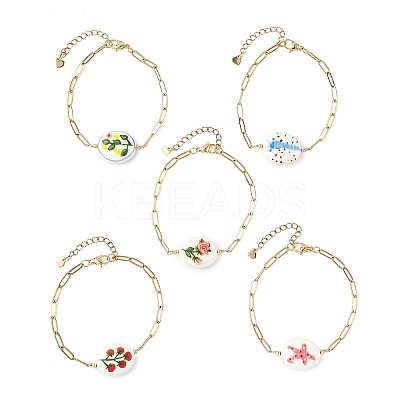 304 Stainless Steel Paperclip Chains Bracelets for Women BJEW-JB14191-1