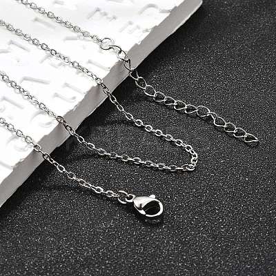 Non-Tarnish 304 Stainless Steel Cable Chain Necklace X-STAS-T040-PJ204-50-1