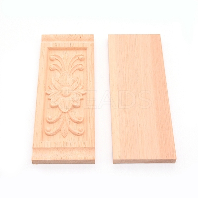 Natural Solid Wood Carved Onlay Applique Craft WOOD-WH0101-66-1
