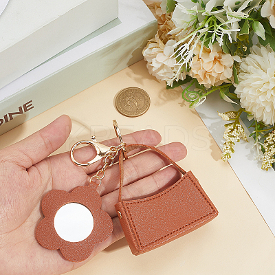 1Pc Portable Imitation Leather Bag Keychain AJEW-CL0001-64A-1