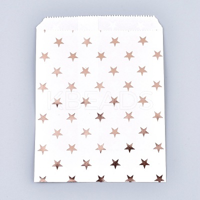 Star Pattern Eco-Friendly Kraft Paper Bags AJEW-M207-G01-01-1