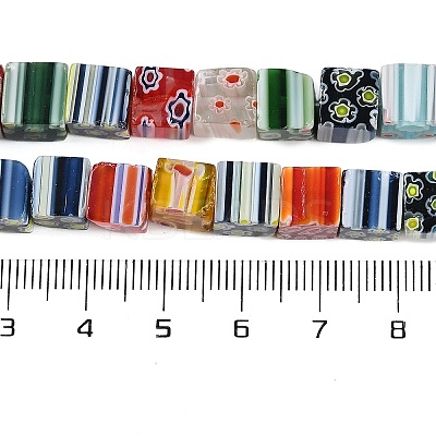 Handmade Millefiori Glass Bead Strands LAMP-H057-03K-1