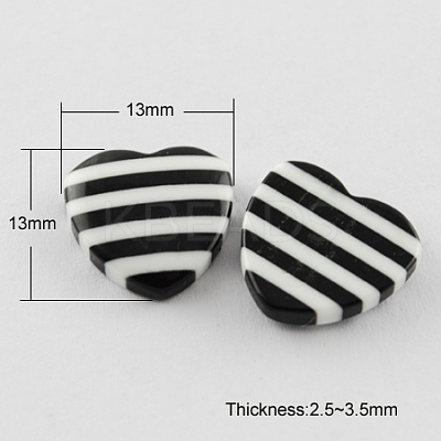 Striped Resin Cabochons CRES-Q097-13mm-1-1