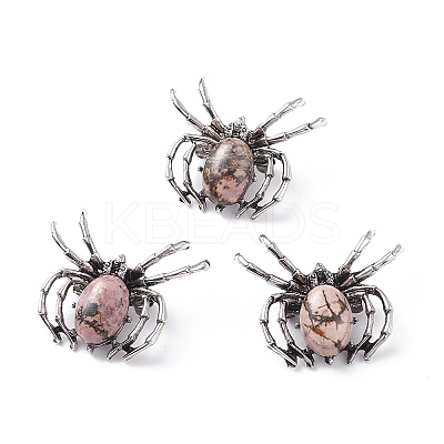 Natural Rhodonite Brooch G-A176-C16-1-1