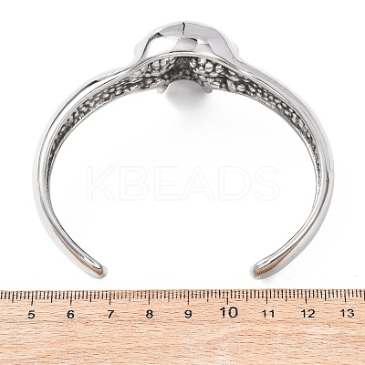 316 Surgical Stainless Steel Cuff Bangles BJEW-C142-01B-AS-1