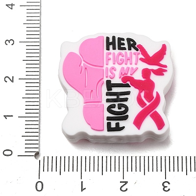 Awareness Ribbon Theme Silicone Beads SL-CBAD2AE-01B-03-1