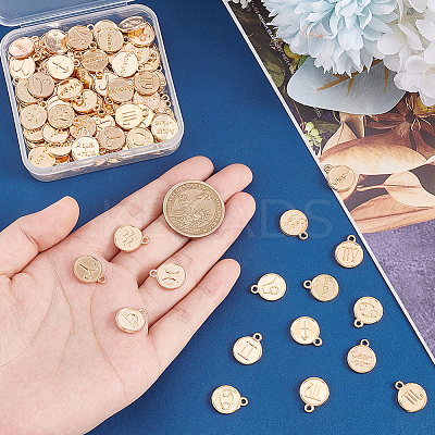 120Pcs 10 Sets Constellation Theme Golden Plated Alloy Charms FIND-PH0008-88-1