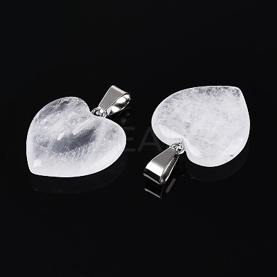 Heart Natural Crystal Pendants LS-G-Q438-15-1