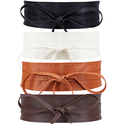 4Pcs 4 Colors Imitation Leather Wrap Around Waist Bands AJEW-CP0008-07-1