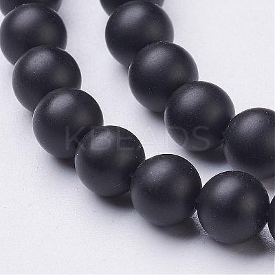 Natural Black Agate Beads Strands G-D543-6mm-1